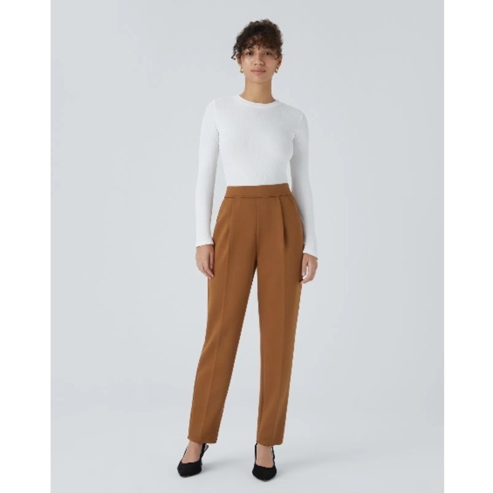 Halara Flex High Waisted Pocket Tapered Work Pants Size Small Glazed Ginger Rust - Picture 11 of 11